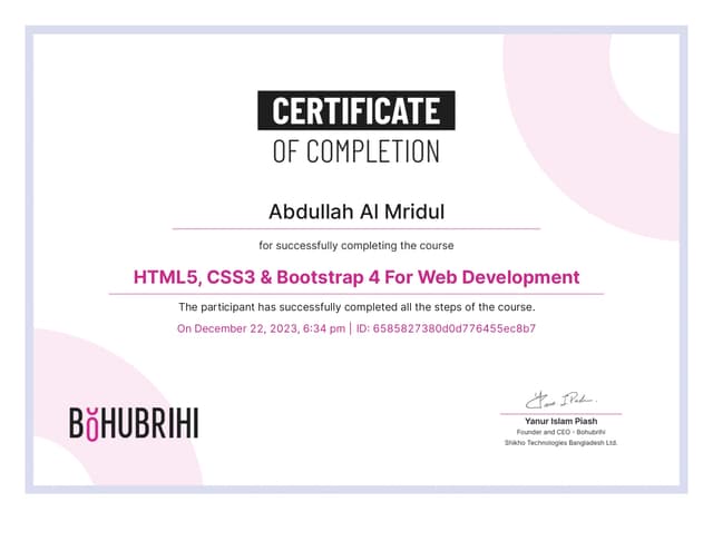 HTML,CSS,JS Course by Bohubrihi