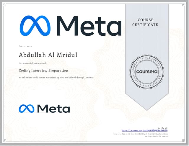 Coding Interview Course by Coursera